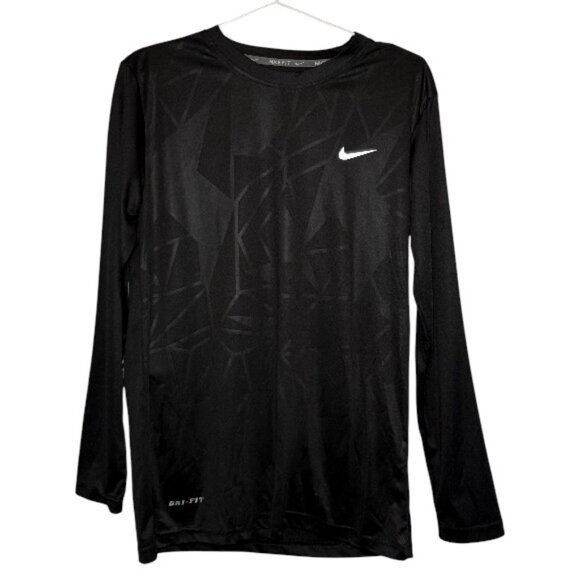 Nike Dri-Fit geometric pattern long sleeve shirt black men's size XXL - Picture 2 of 4